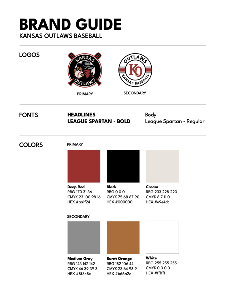 one page brand guide example
